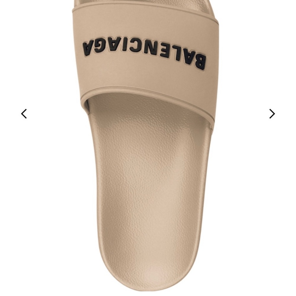 Balenciaga Tan Slide Sandals